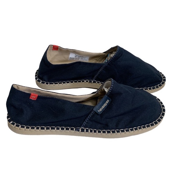 Havaianas Espadrilles Women Shoes 7 Blue Gold Threading Brazil Casual Flat - Picture 6 of 10